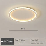 Scandinavian Round LED Ceiling Light Fixture - Dimmable Modern Flush Mount