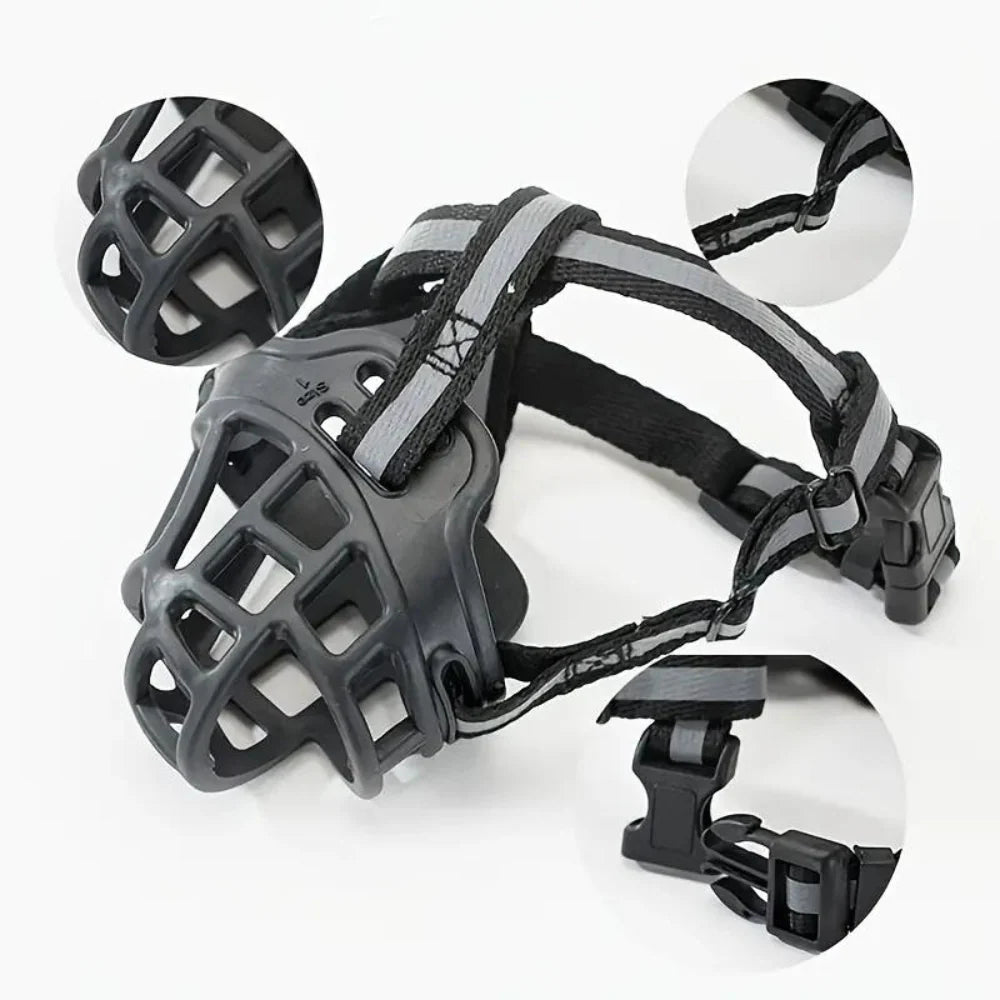 SecureFit Soft Muzzle for Dogs - Adjustable Dog Muzzle for Small to Large Breeds