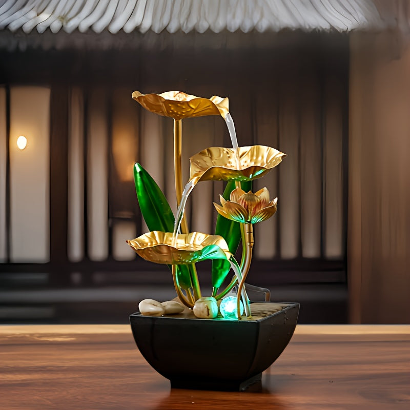 Serene Lotus - Compact Indoor Fountain with LED Lighting