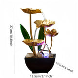 Serene Lotus - Compact Indoor Fountain with LED Lighting