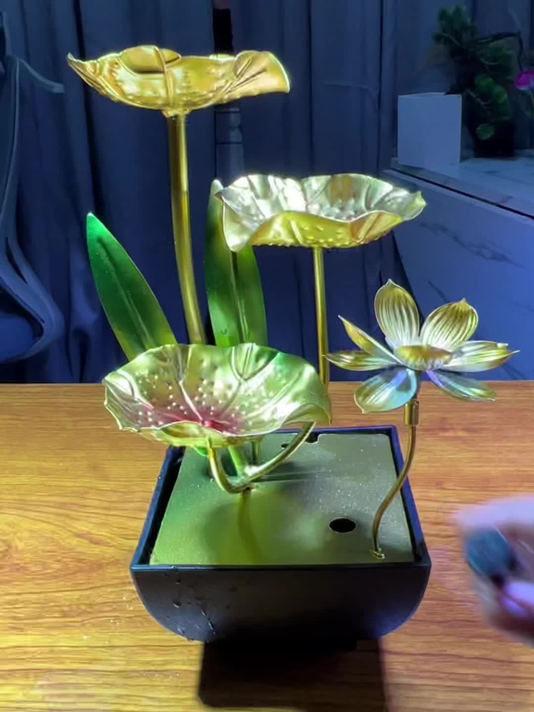Serene Lotus - Compact Indoor Fountain with LED Lighting