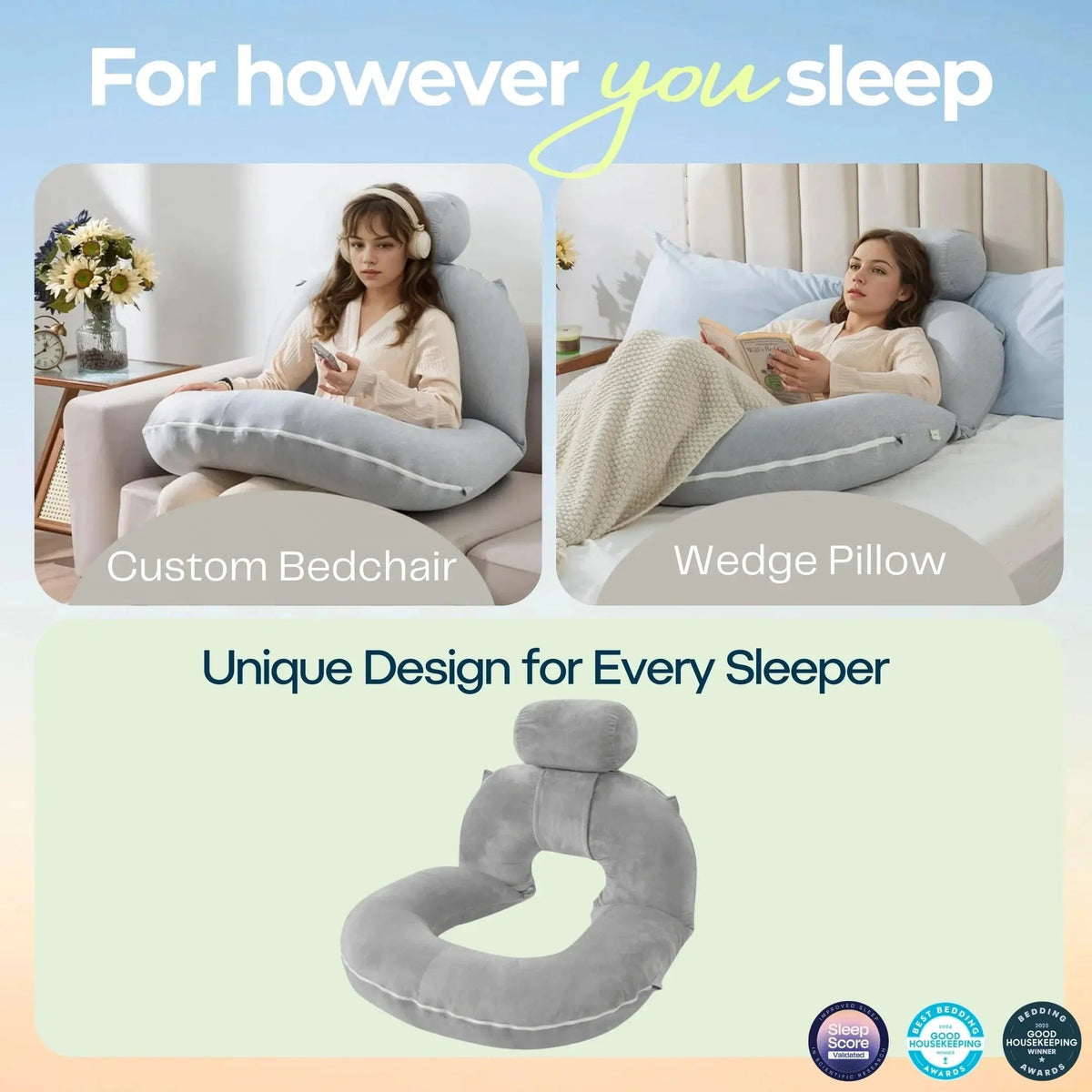 Slumblr - Multi-Functional Reading Pillow for Ultimate Comfort