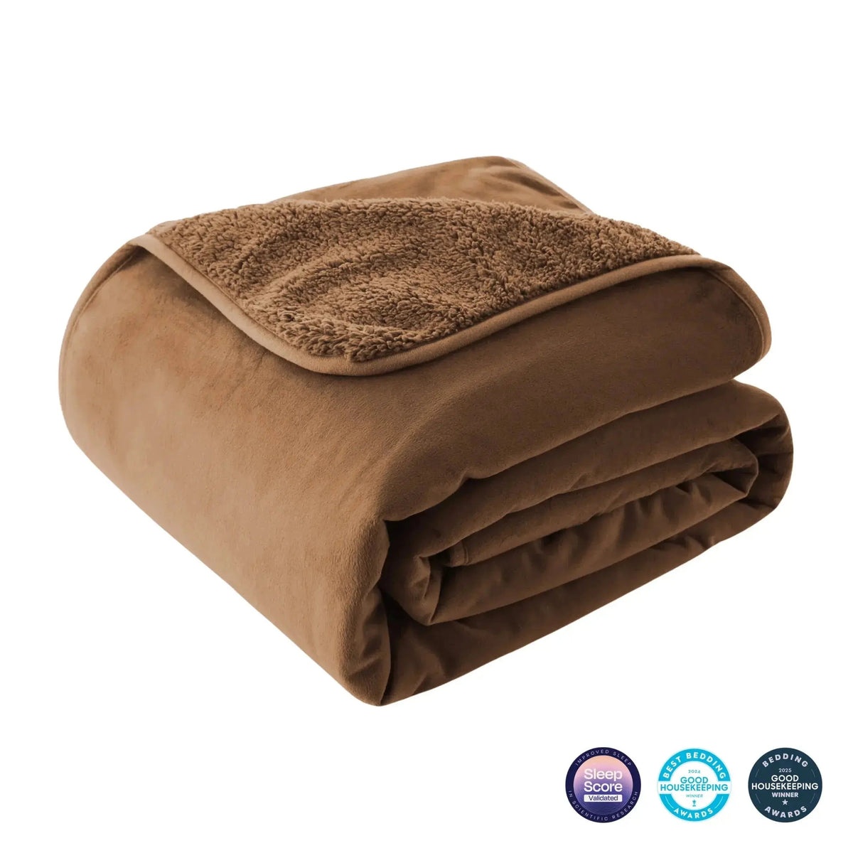 Reversible Flannel & Sherpa Bond Blanket for Cozy Comfort