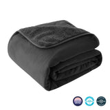 Reversible Flannel & Sherpa Bond Blanket for Cozy Comfort