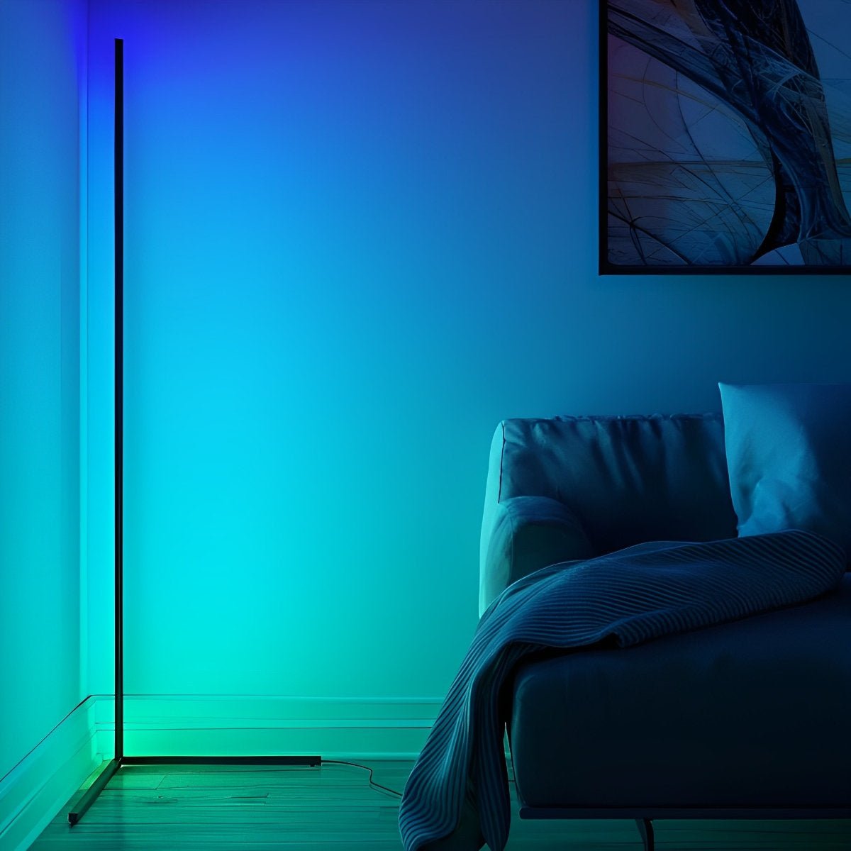 Smart RGB Corner Floor Lamp with Music Sync & Remote Control