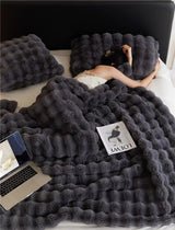 SnuggleSoft Fleece Blanket - Reversible Fluffy Throw for All-Season Comfort