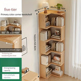 Solid Wood Tall Corner Cabinet with Slanted Shelves - Stylish Corner Storage Unit