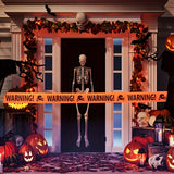 Spooky Skull Warning Tape - Halloween Decoration Banner