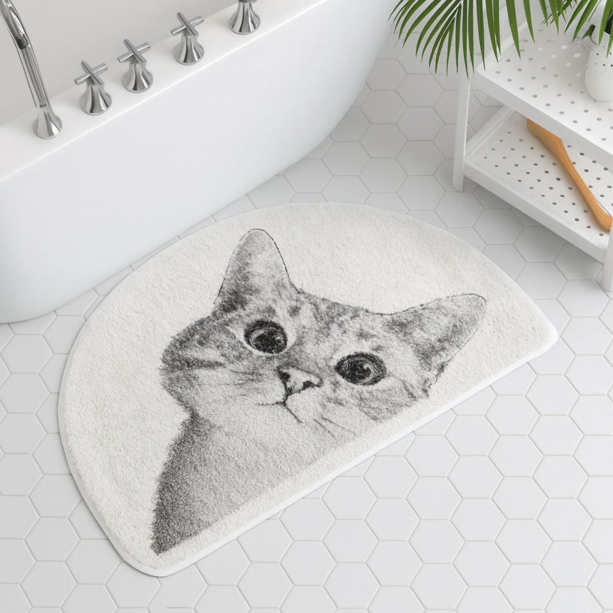 Spy Kitty - Non-Slip Bath Mat with Playful Cat Design