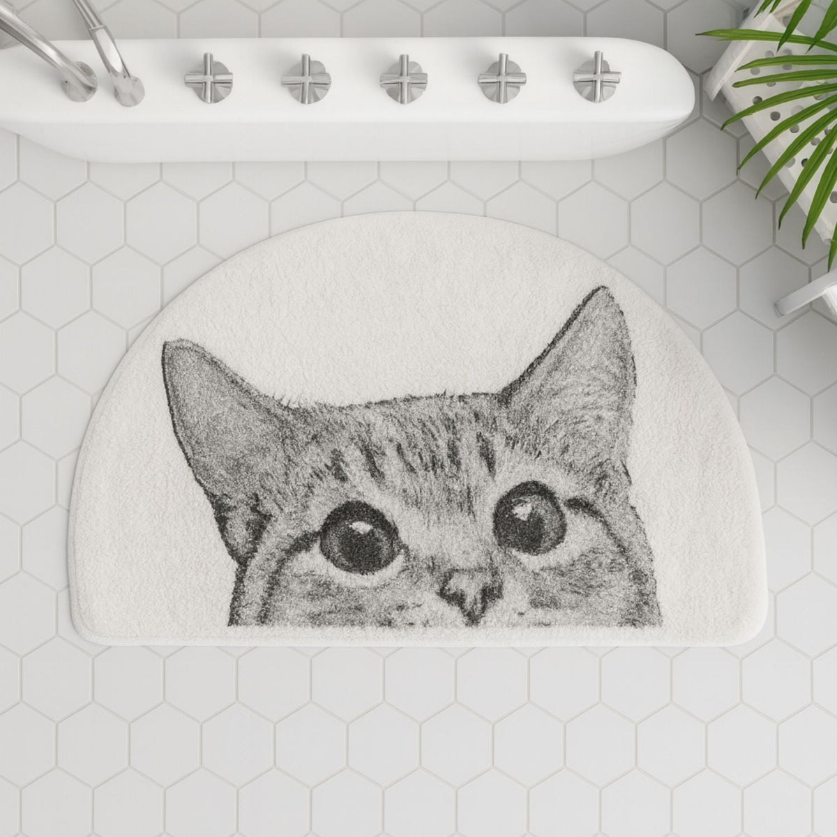 Spy Kitty - Non-Slip Bath Mat with Playful Cat Design