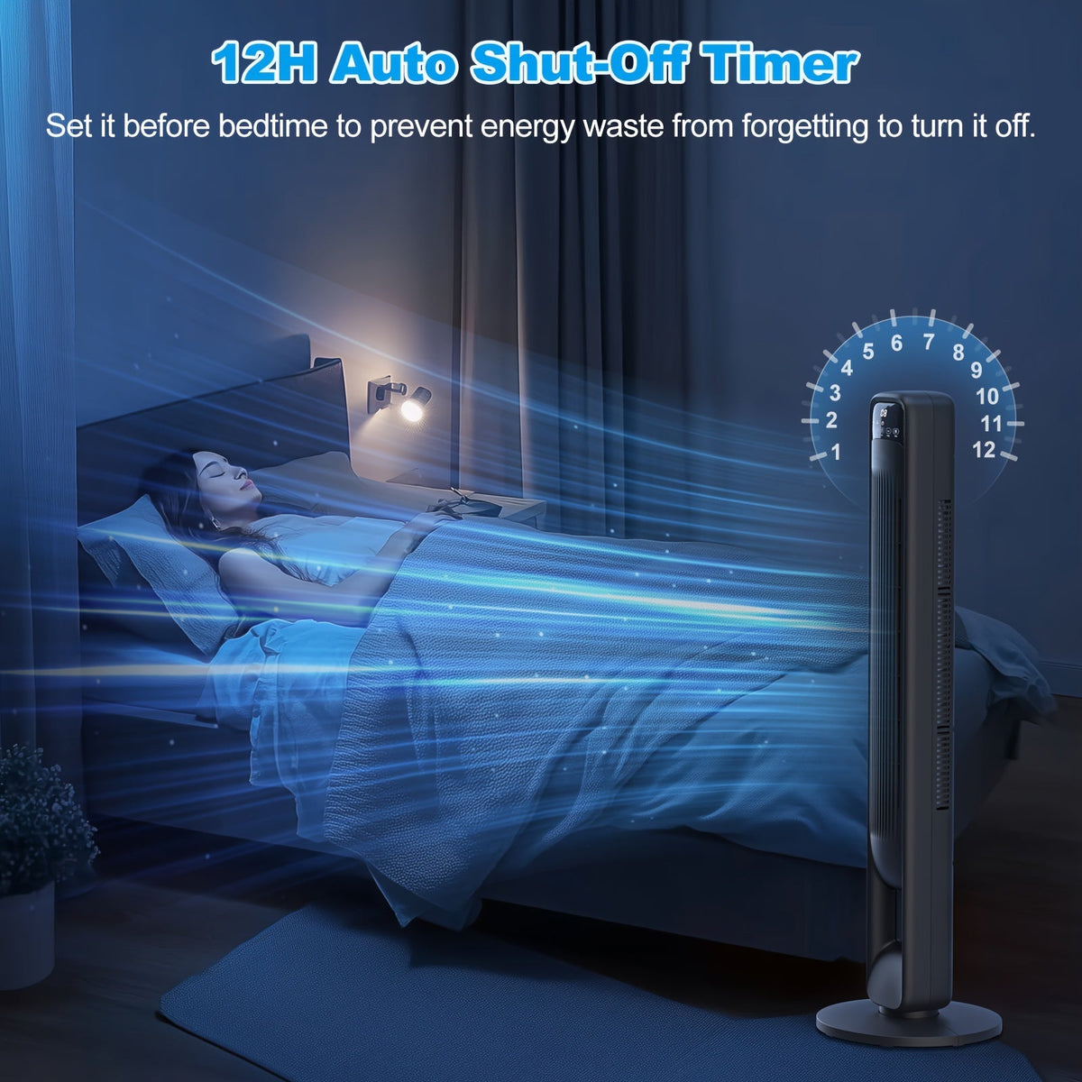 Stylish Bladeless Tower Fan with Remote, 3 Settings & Oscillation
