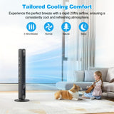 Stylish Bladeless Tower Fan with Remote, 3 Settings & Oscillation