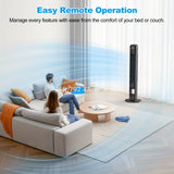 Stylish Bladeless Tower Fan with Remote, 3 Settings & Oscillation