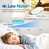 Stylish Modern Ceiling Fan with Lights and Wood Blades