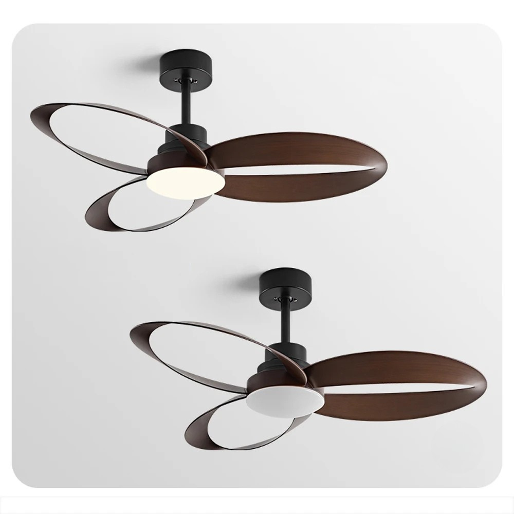 Stylish Modern Ceiling Fan with Lights and Wood Blades