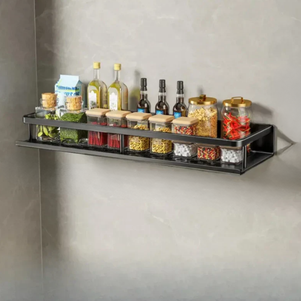 Stylish Wall-Mounted Kitchen Storage Shelf & Towel Holder