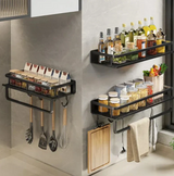 Stylish Wall-Mounted Kitchen Storage Shelf & Towel Holder