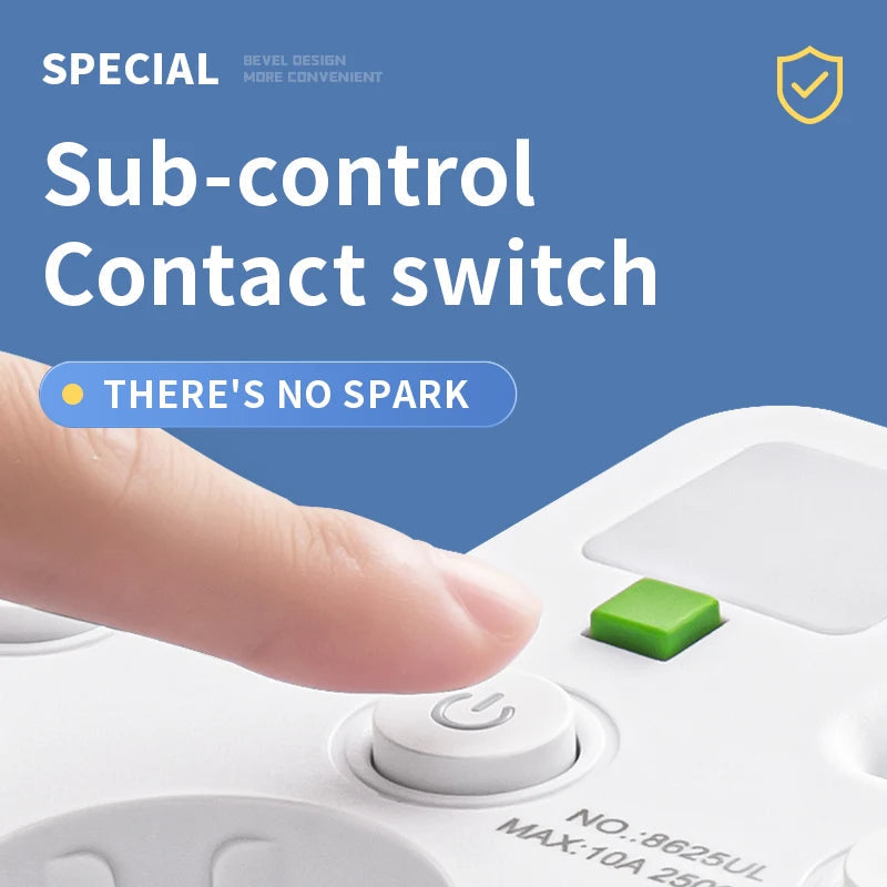 Surge Protector Power Strip with USB & Type-C Ports - 3-4 Sockets, Child Safety Features