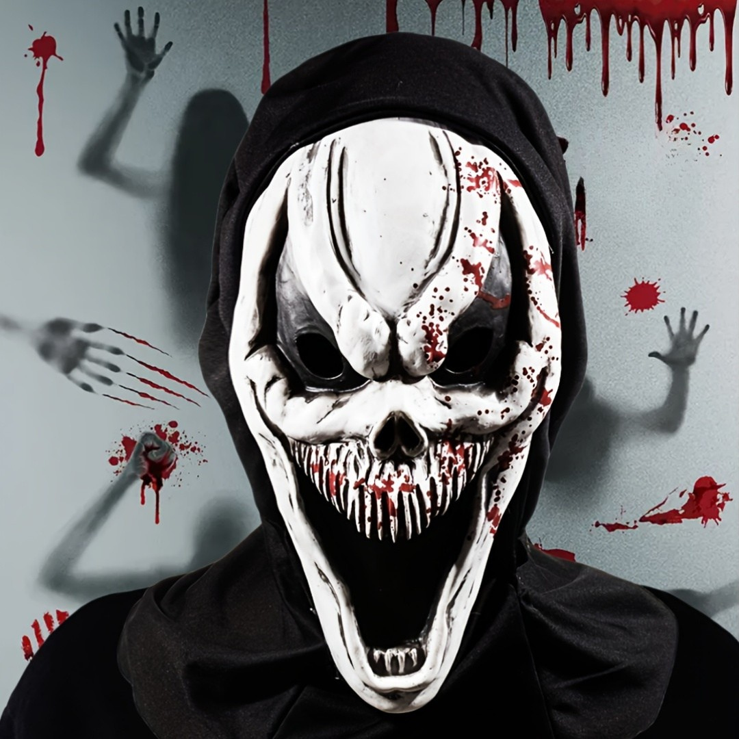 Terrifying Skull Mask - Full Head Design with Hood for Halloween