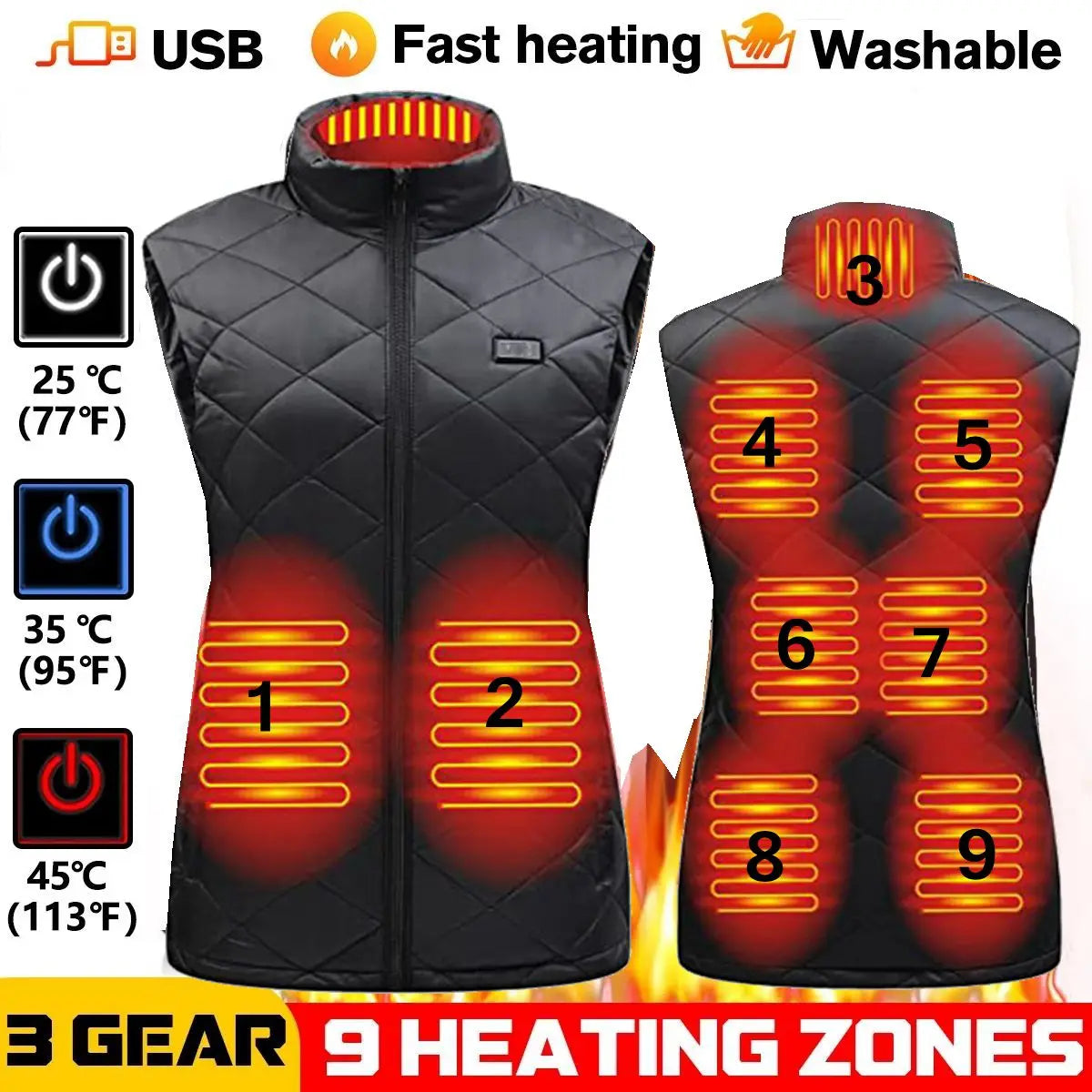 ThermaBelle - Women's USB Heated Vest with Infrared Technology