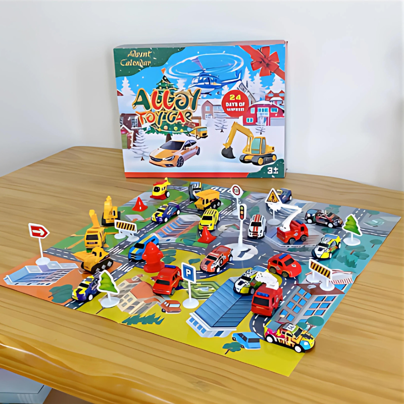 Toy Car Advent Calendar - 24 Mini Vehicles for Kids