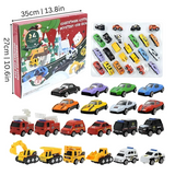 Toy Car Advent Calendar - 24 Mini Vehicles for Kids