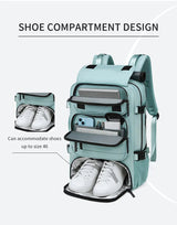 TravelMax - Waterproof Travel Backpack with USB Port & Shoe Compartment