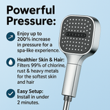 TurboBoost Filtered High Pressure Shower Head - Rainfall & Jet Spray