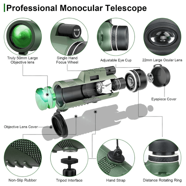 Ultra-Zoom 600x Compact Monocular - HD Clarity & Lightweight Design