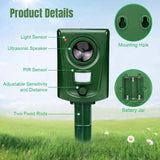 Ultrasonic Cat Repellent Outdoor with PIR Motion Sensor - Keep Cats Out of Garden