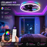 Ventorya - Modern Ceiling Fan with Dimmable LED Lights & Remote