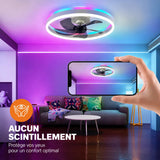 Ventorya - Modern Ceiling Fan with Dimmable LED Lights & Remote