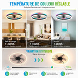 Ventorya - Modern Ceiling Fan with Dimmable LED Lights & Remote