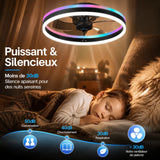 Ventorya - Modern Ceiling Fan with Dimmable LED Lights & Remote