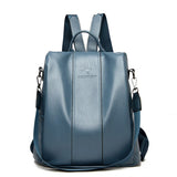 Vintage Anti-Theft Leather Backpack for Women - Stylish & Secure