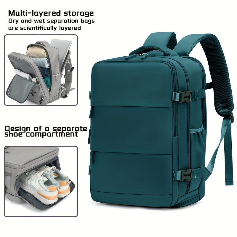 Voyager 40L Travel Backpack with Laptop Compartment & Shoe Pocket