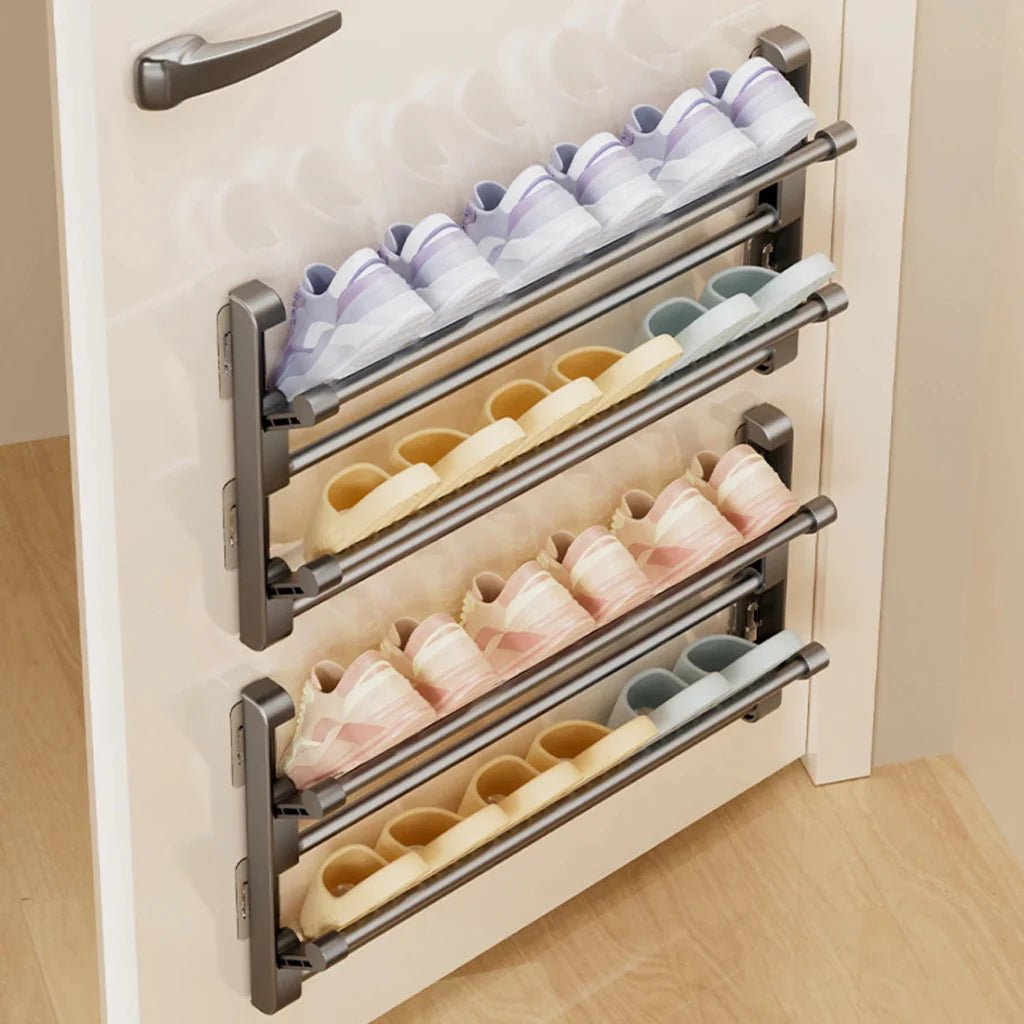 Wall-Mounted Shoe Rack with Drainage System for Smart Shoe Storage