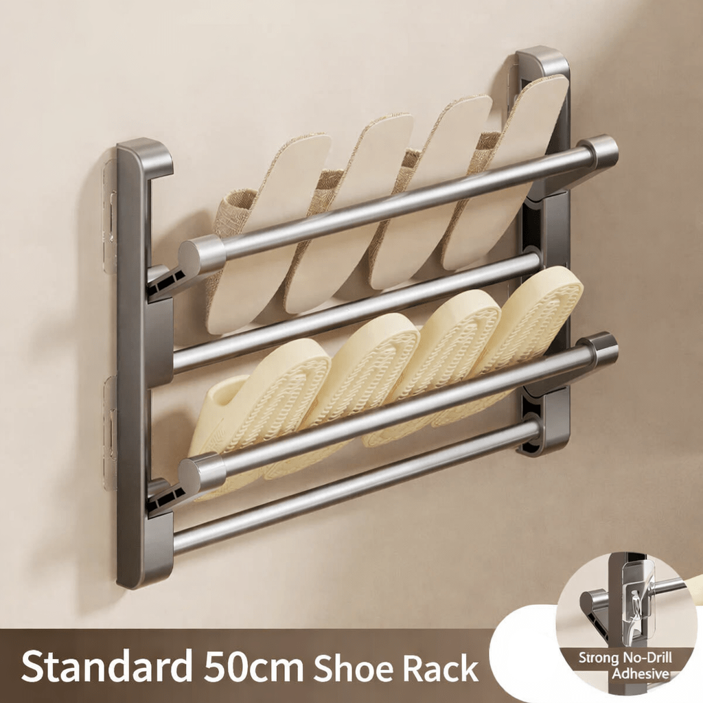 Wall-Mounted Shoe Rack with Drainage System for Smart Shoe Storage