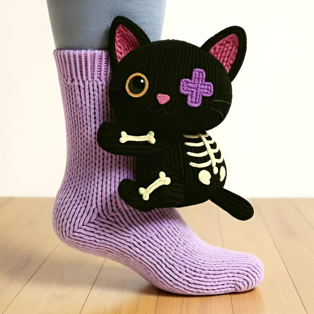 Warm Plush Animal Grip Socks with Non-Slip Sole for Comfort