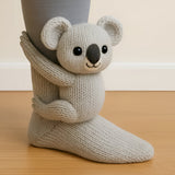 Warm Plush Animal Grip Socks with Non-Slip Sole for Comfort