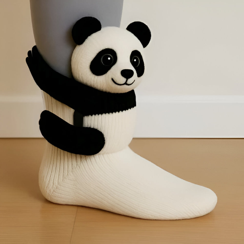 Warm Plush Animal Grip Socks with Non-Slip Sole for Comfort