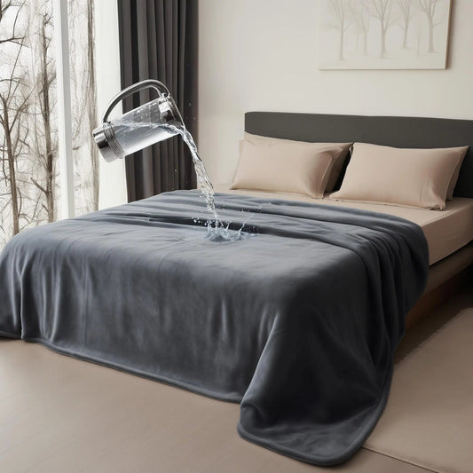 Waterproof Reversible Flannel Throw Blanket - Soft & Versatile