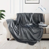Waterproof Reversible Flannel Throw Blanket - Soft & Versatile