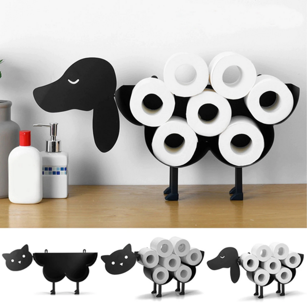 Whimsical Animal Toilet Roll Holder Stand - Fun Stainless Steel Design