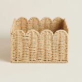 WillowNest - Handwoven Wicker Storage Baskets with Wave Edge