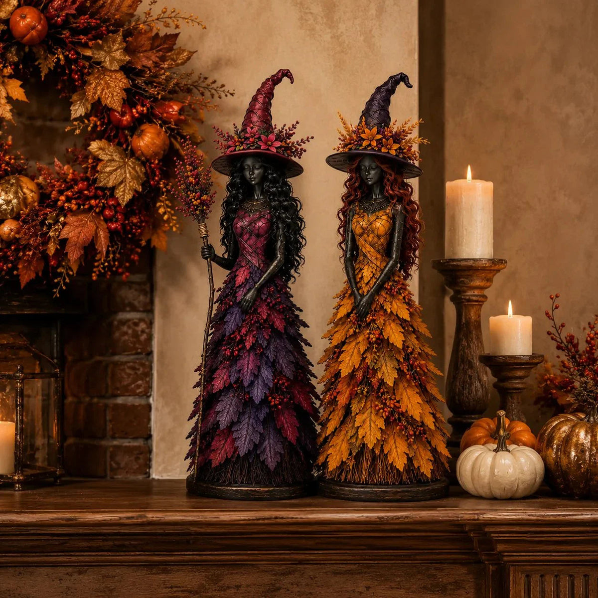 WitchBerry™ Handmade Autumn Witch Figurine - Artisanal Home Decor