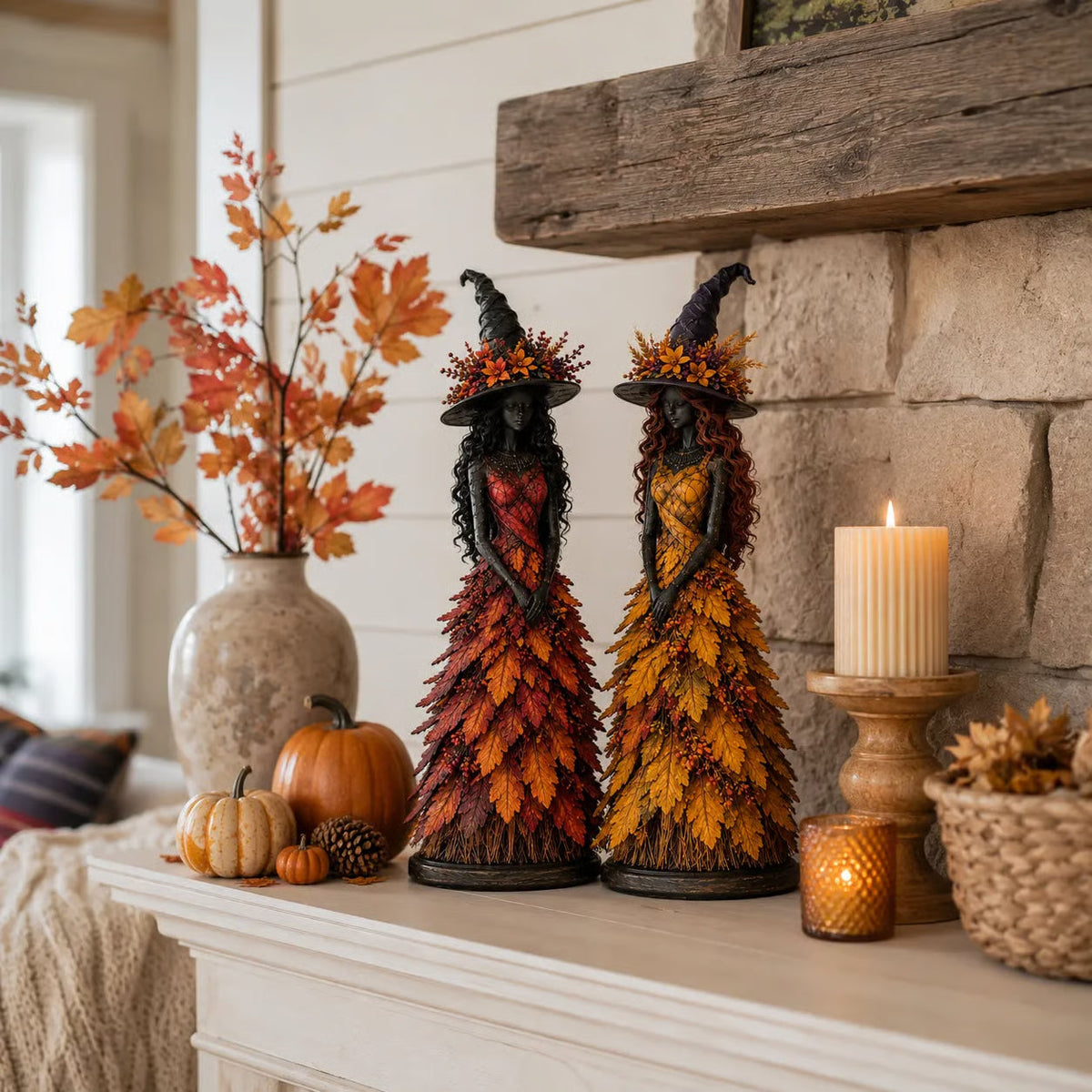 WitchBerry™ Handmade Autumn Witch Figurine - Artisanal Home Decor
