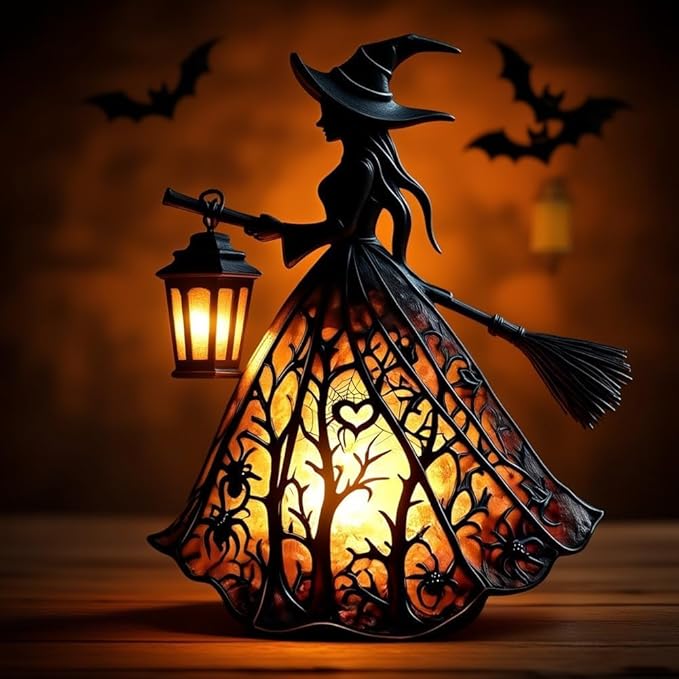 WitchGlow - Enchanting Halloween Lantern with LED Light
