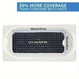 XL Non-Slip Bath Mat - Extra Long Shower Mat with Suction Cups for Safety