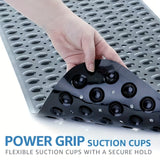 XL Non-Slip Bath Mat - Extra Long Shower Mat with Suction Cups for Safety